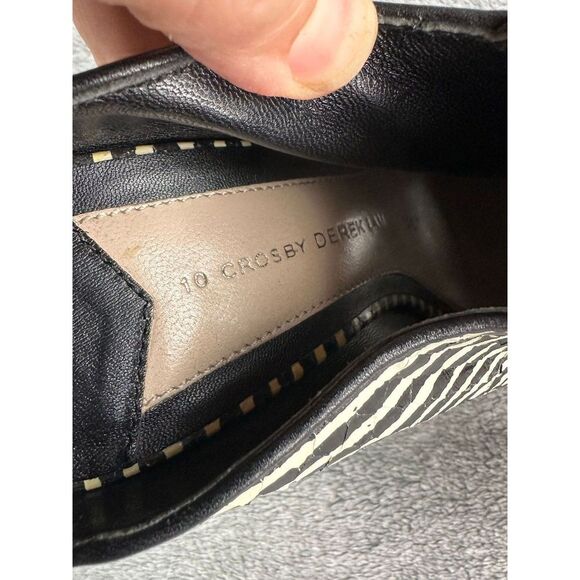 Derek Lam 10 Crosby Jiles Mules Size 7M Black Leather Stripes - Picture 7 of 11